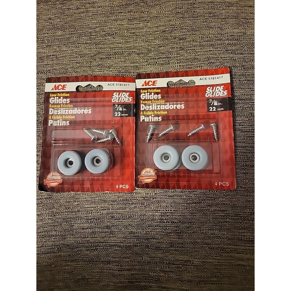 3- 4 Packs Ace Hardware Furniture Moving Low Friction Glides 7/8" 5181417 Slide